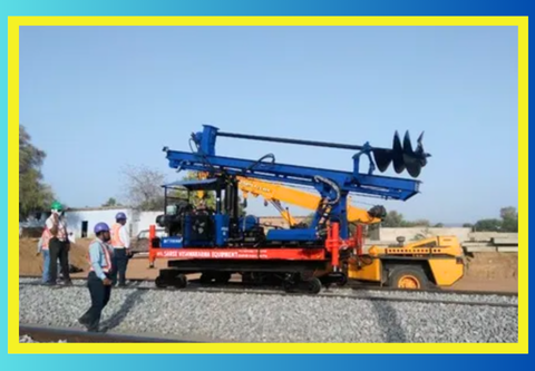 Railway Track Mounting Augering Machinery